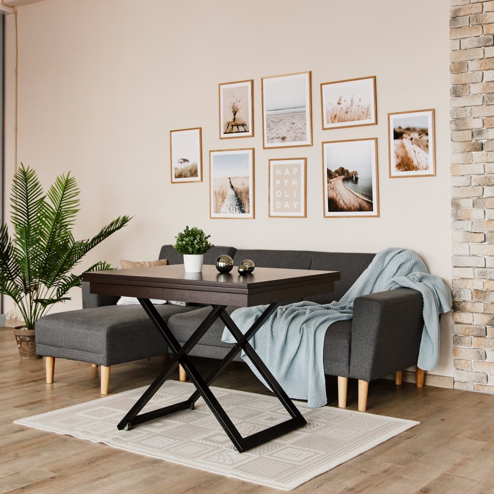 Стол-трансформер CROSS венге матовый - купить в Минске в мебель-центре Озерцо Стол-трансформер CROSS венге матовый - купить в Озерце