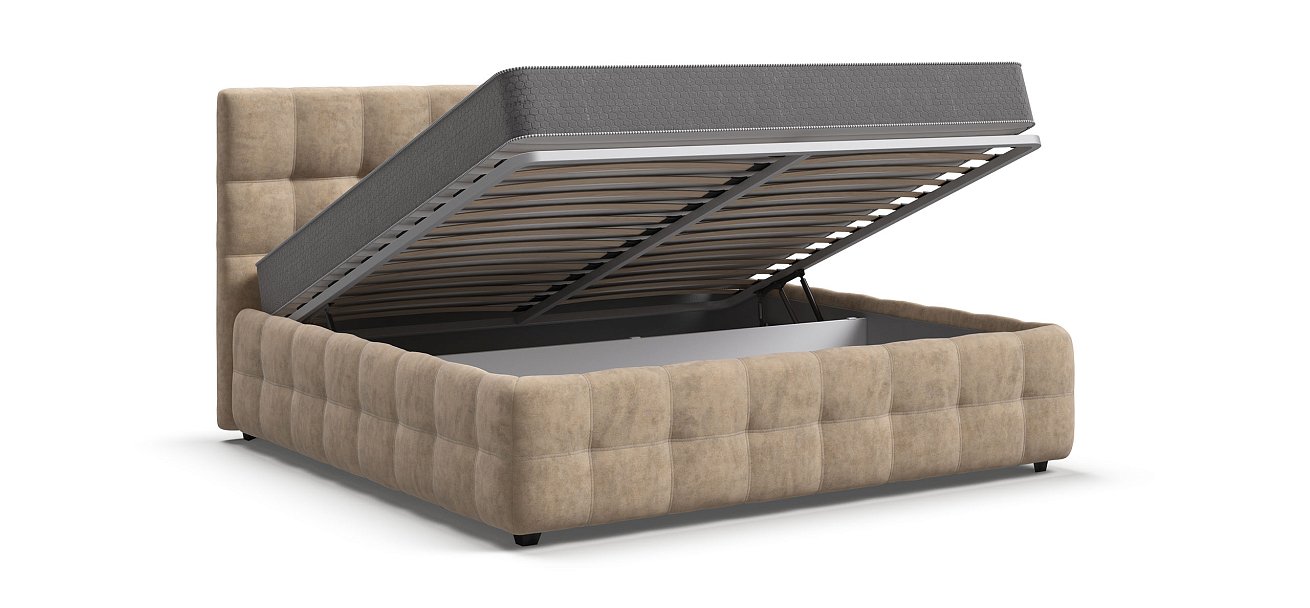 Босс Кровать+ПМ 180*200 Велюр Роял шампань - купить в Озерце