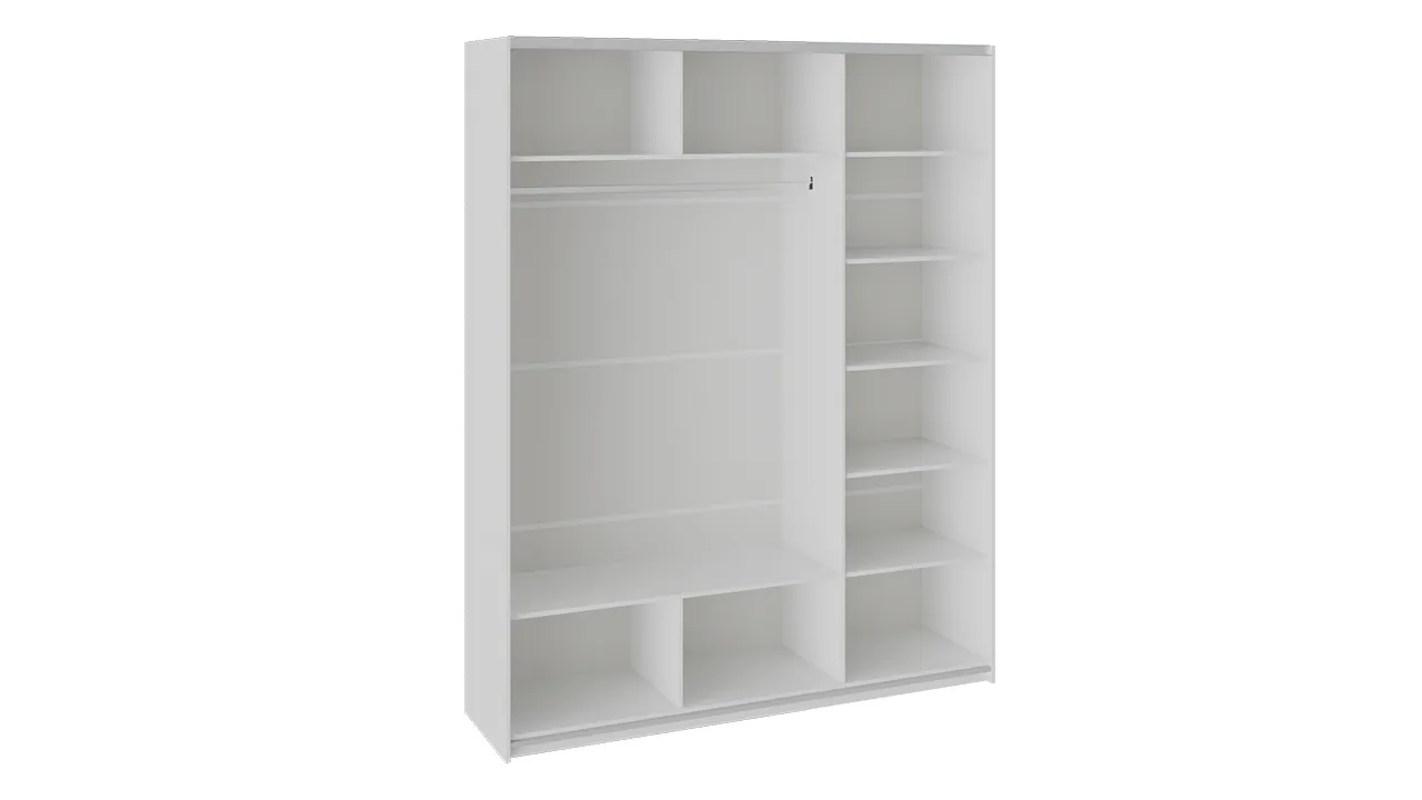 Шкаф-купе Траст 180 (Белый снег, Зеркало/Зеркало/Зеркало) в мебель-центре Озерцо