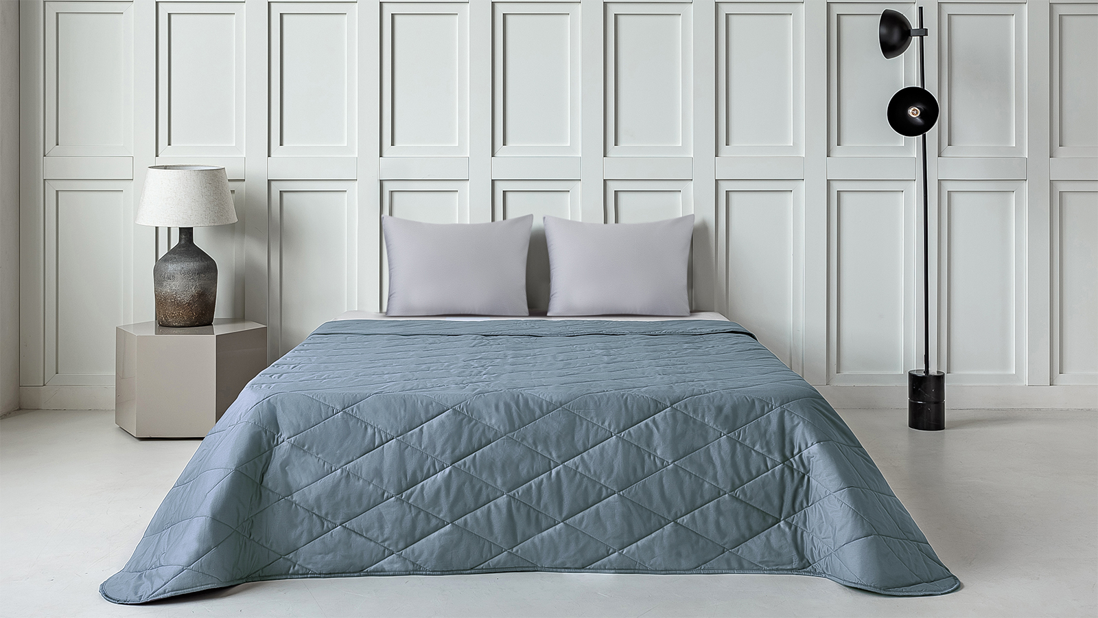 Покрывало хлопковое Askona Cotton Sateen, цвет: Небесный 220x240 в мебель-центре Озерцо