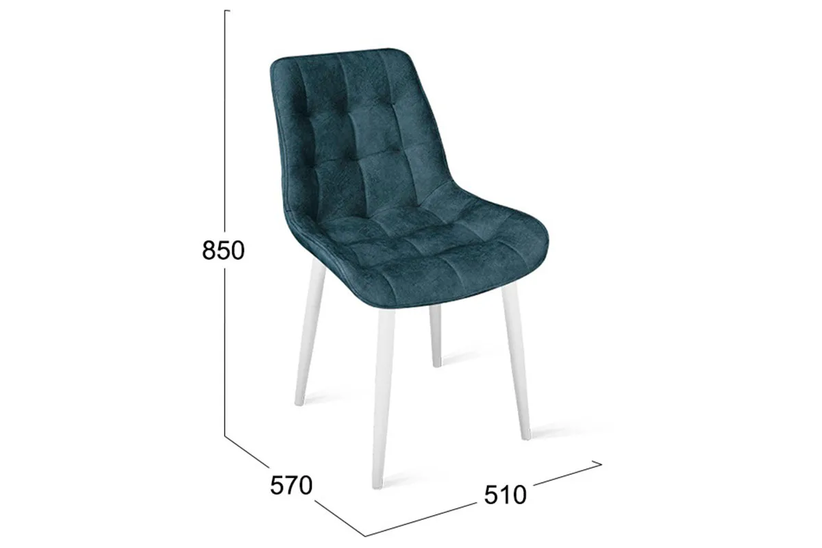 Стул Boston (Белый Муар/Велюр V006 Бирюзовый) - купить в Озерце