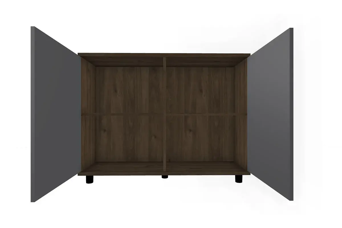 Тумба ТБ-5017-ГТ-АМ (Гикори Джексон Темный/Антрацит Матовый) — Мебель-центр Озерцо