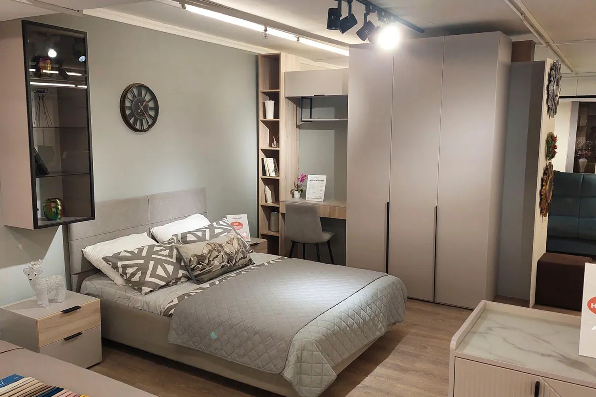 Тумба Мария МТ 45.2F (Дымчато-серый/Дуб Мария) — Мебель-центр Озерцо