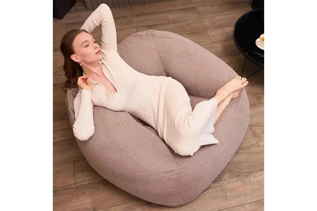 Бескаркасное кресло Нова (Вельвет / Бежевый песочный) 5XL — купить в Озерце