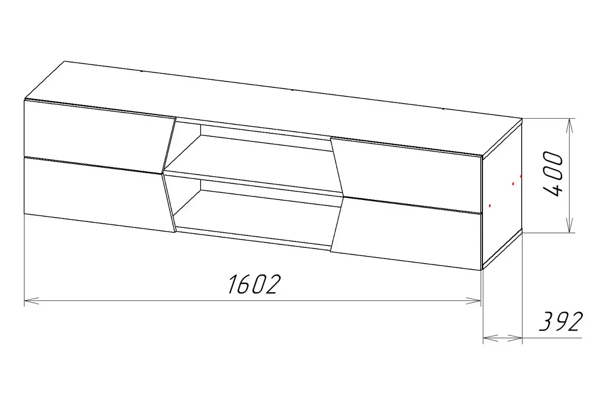 Тумба навесная Оникс-11 (Графит/Анкор белый) — Мебель-центр Озерцо