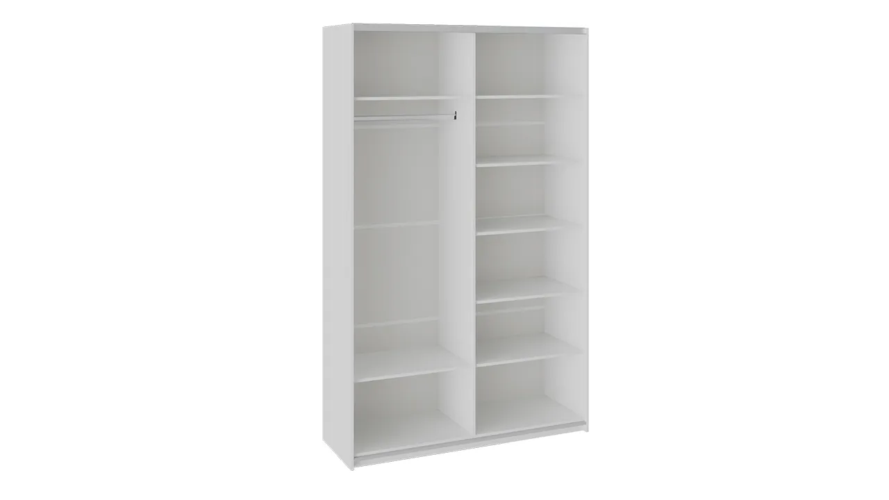 Шкаф-купе Траст 140 (Белый снег, Стекло/Стекло) в мебель-центре Озерцо