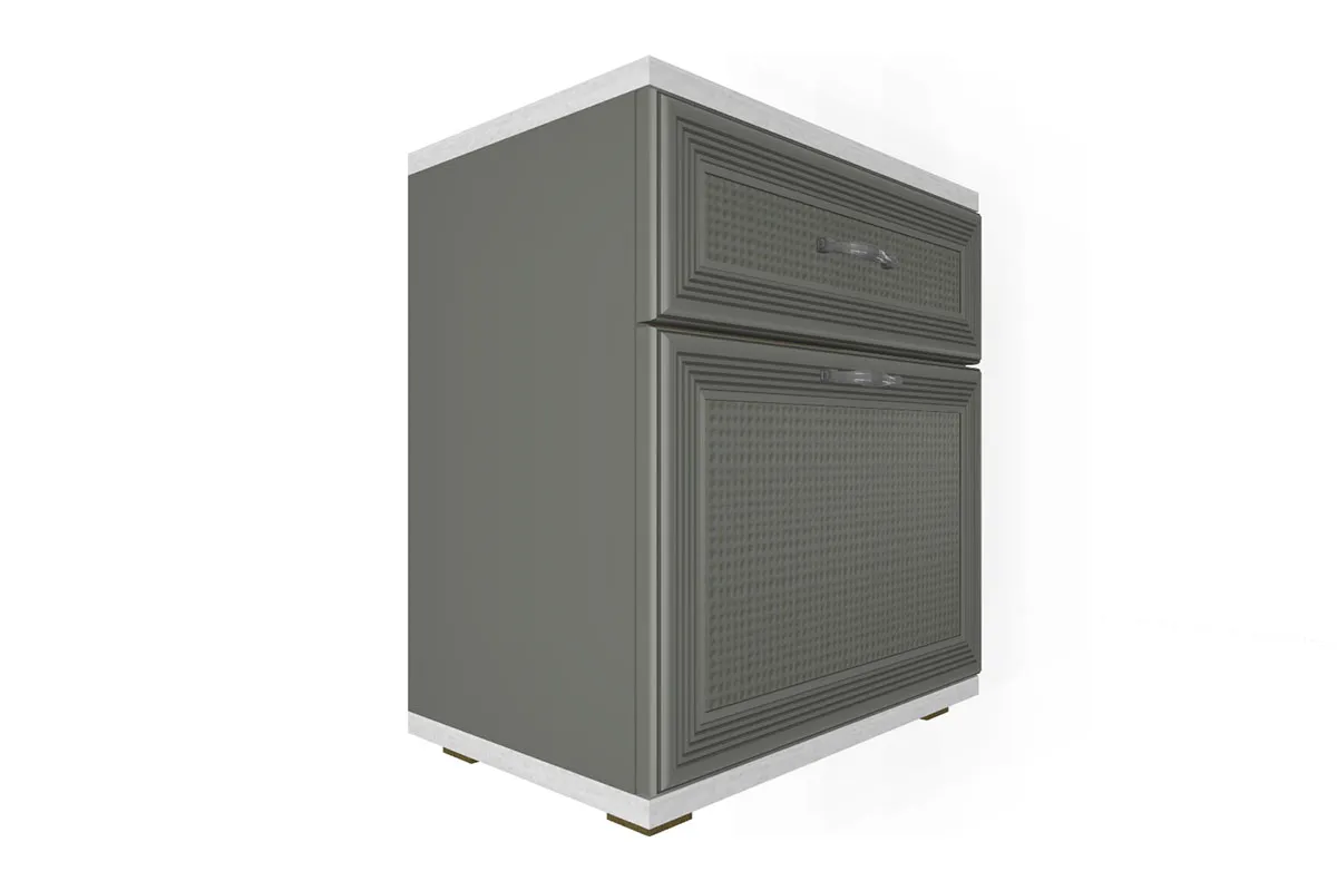 Готовый комплект для спальни СК-1022-СЯ-СО-В (Снежный Ясень/Серый Оникс/Велюр) - купить в Озерце