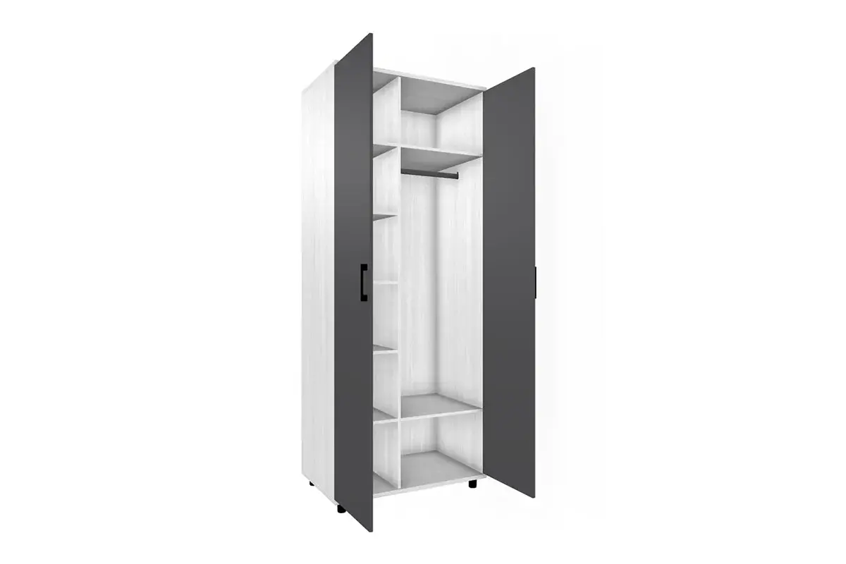 Шкаф для одежды и белья ШК-5008-СЯ-АМ (Снежный Ясень/Антрацит Матовый) в мебель-центре Озерцо