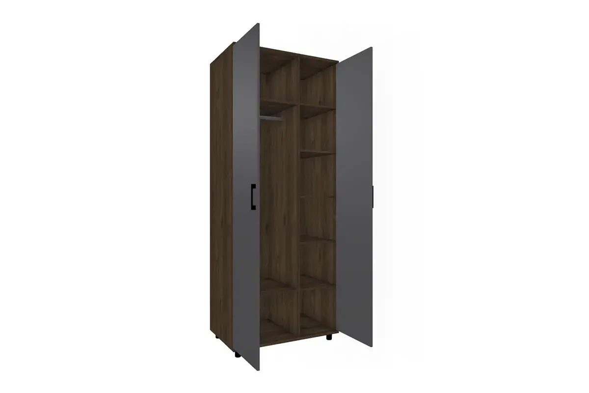 Шкаф для одежды и белья ШК-5008-ГТ-АМ (Гикори Джексон Темный/Антрацит Матовый) в мебель-центре Озерцо