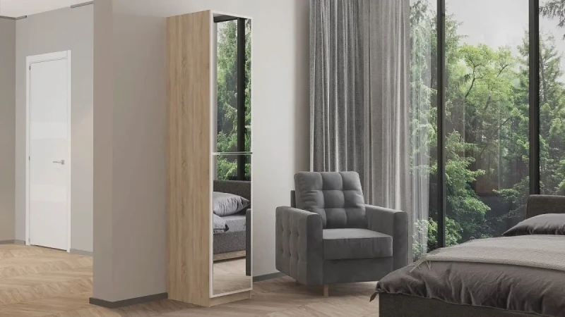 Шкаф однодверный Noble 45 см, цвет Дуб бардолино&Белый 45x53 — купить в Озерце