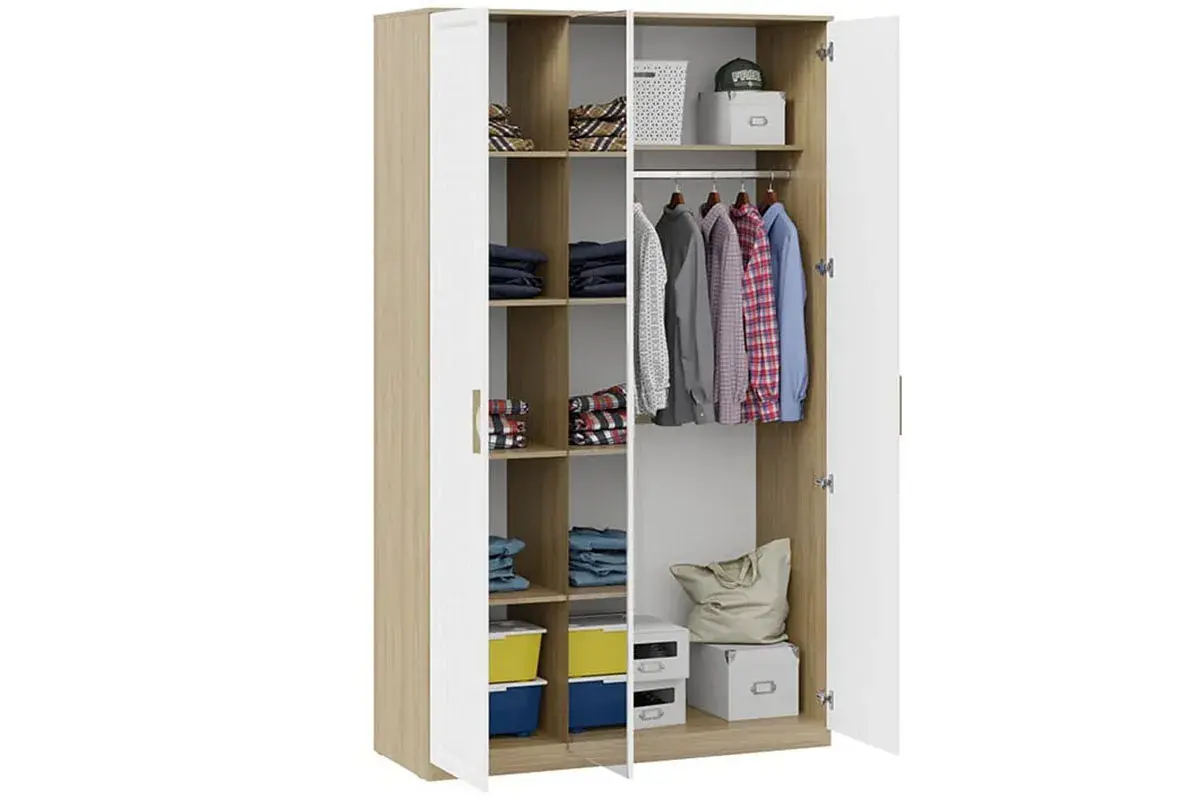 Шкаф комбинированный Сэнди (Вяз благородный/Белый) в мебель-центре Озерцо