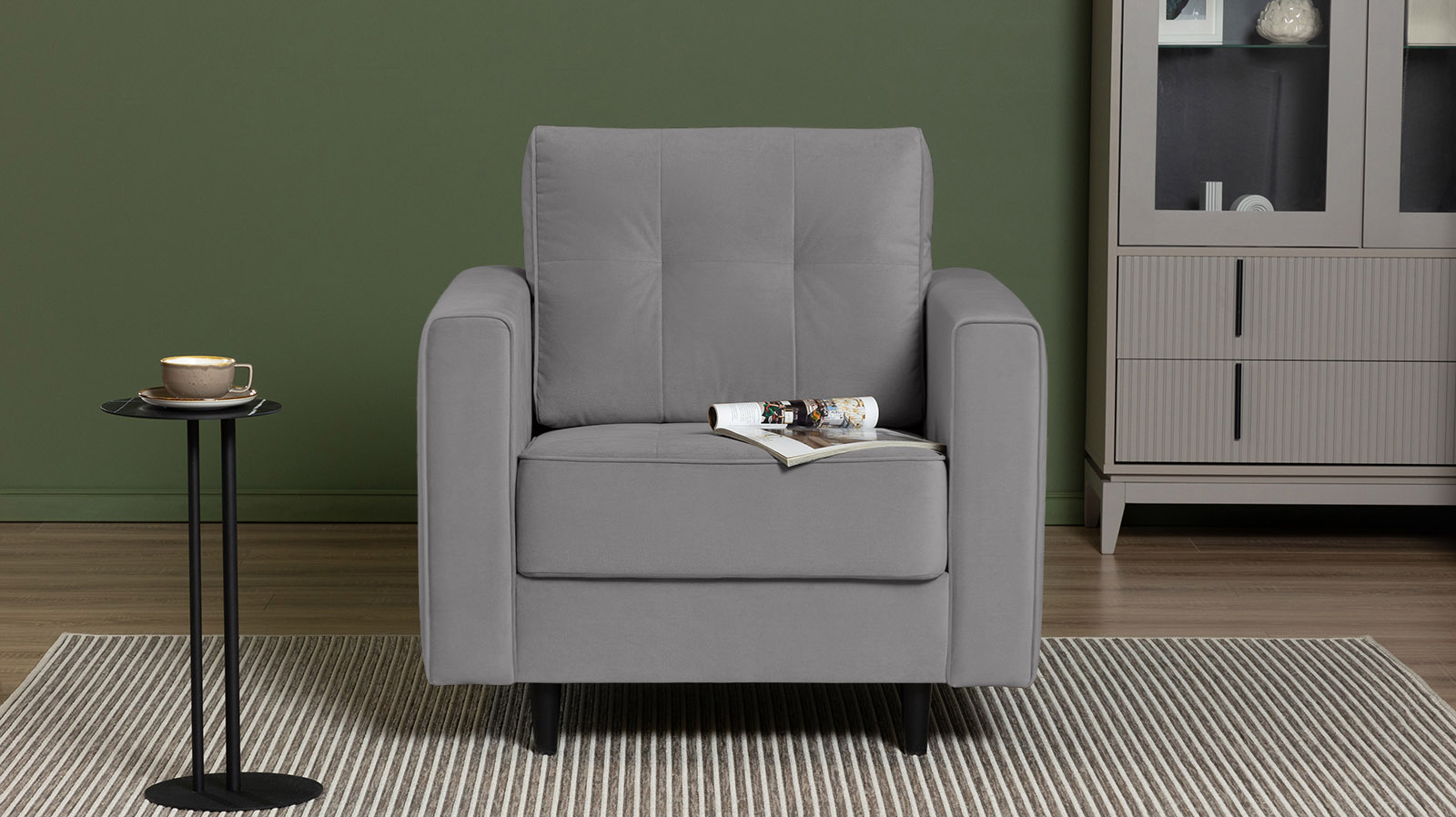 Кресло Amani Pro, Тк. Sky Velvet 08 (подлокотник: 15 см) 89x93.5 — купить в Озерце