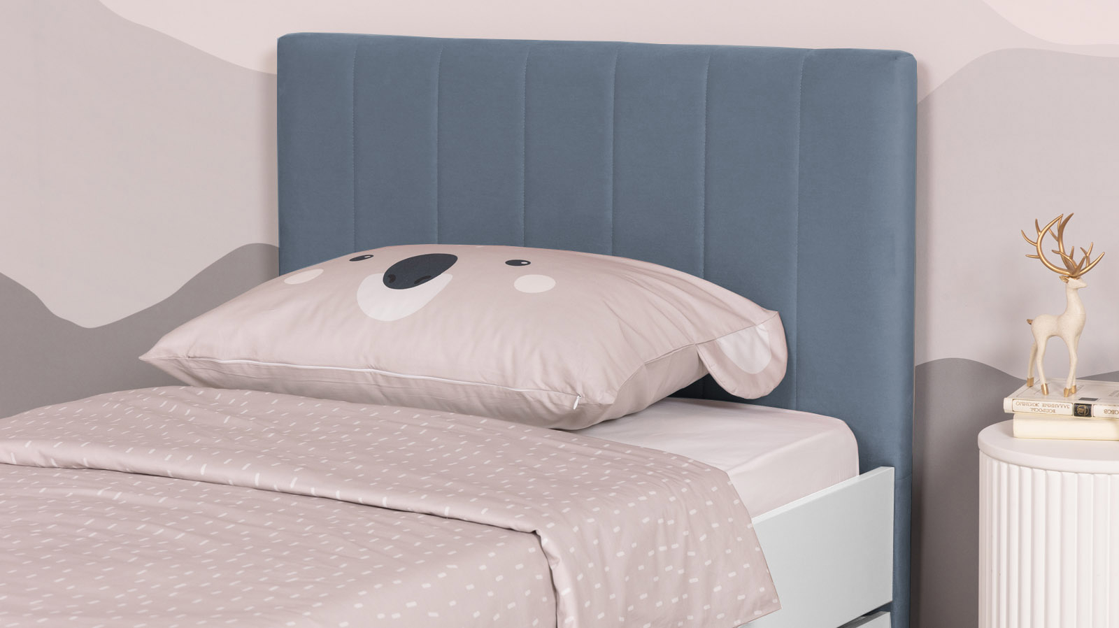 Кровать подростковая Olly, цвет: Белый базовый, Тк. Casanova Ice 90x200 — Мебель-центр Озерцо