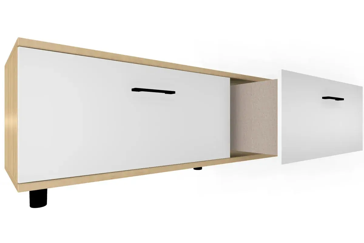 Тумба ТБ-5039-АС-БГ (Ясень Асахи/Белый Бриллиант Глянцевый) — Мебель-центр Озерцо