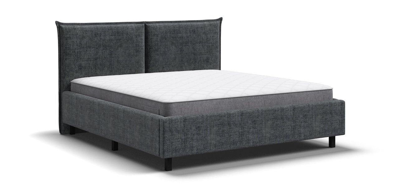 Кровать ЛЕО 160*200 Шенилл IQ серая - купить в Озерце