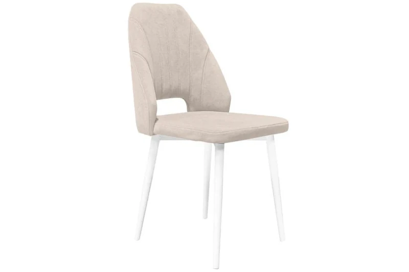 Стул Капри Исп. 2 конус Т2 (Белый муар/Велюр DREAM бежевый) - купить в Озерце
