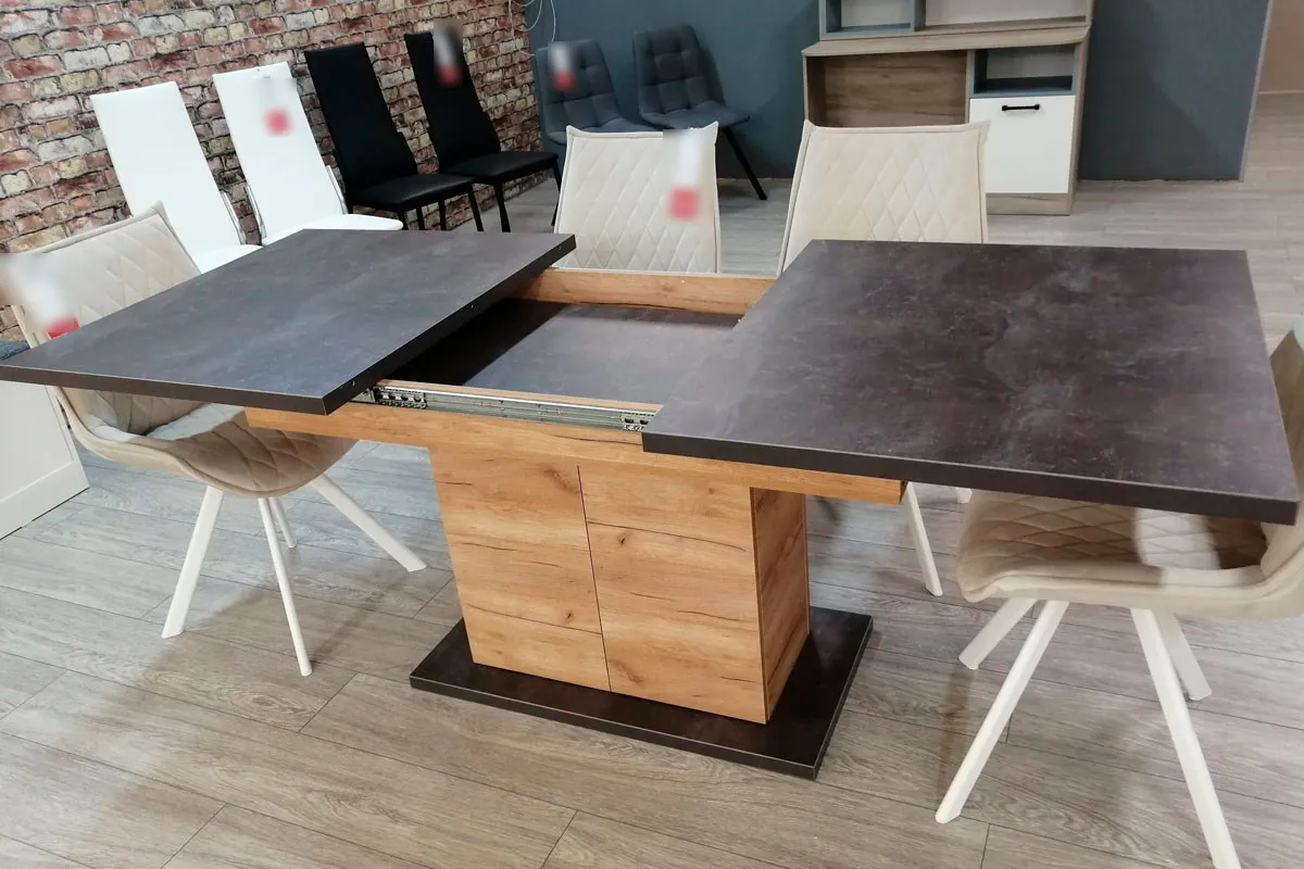 Стол раздвижной Детройт Тип 1 (Дуб Крафт золотой/Ателье темное) - купить в Озерце