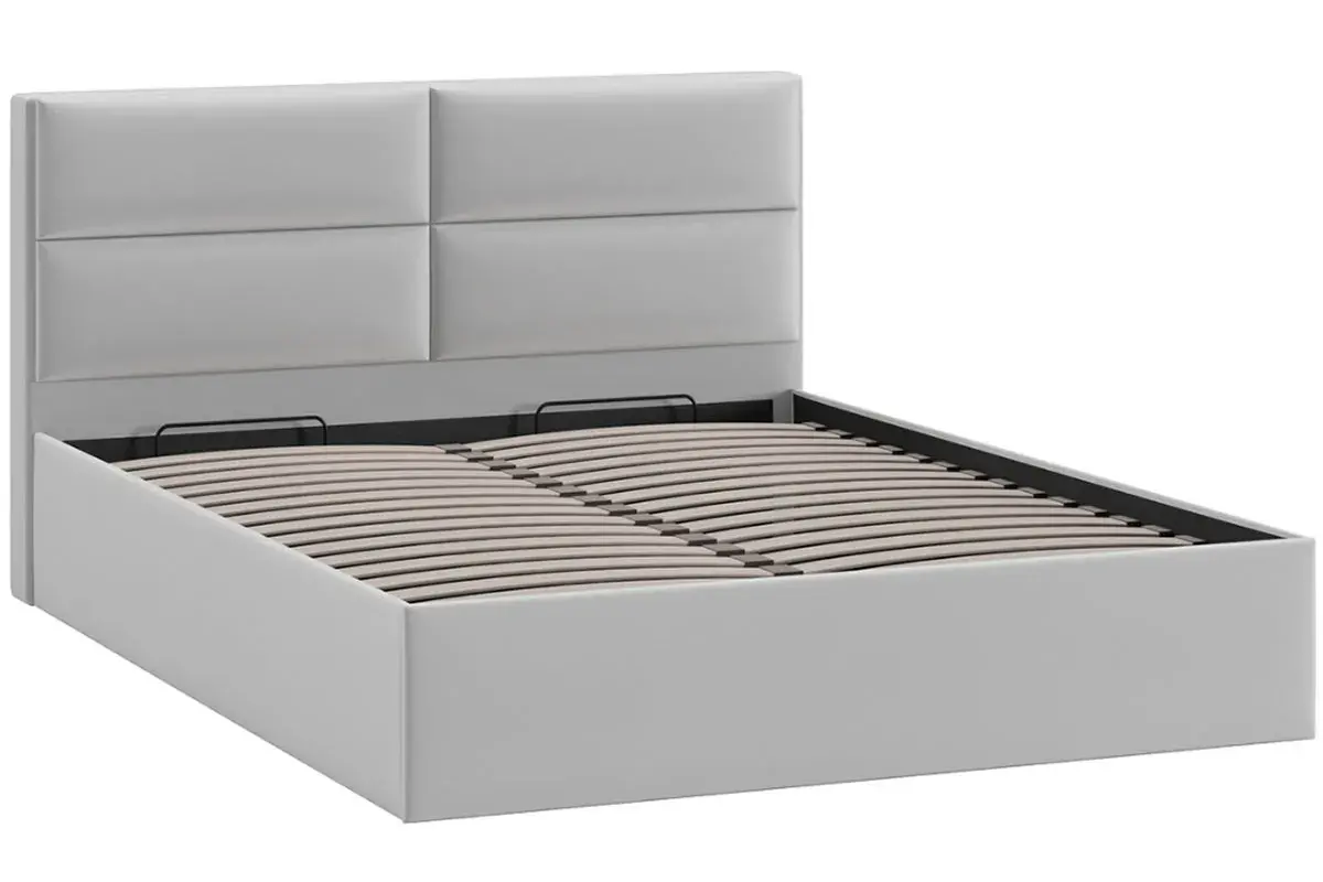 Кровать универсальная Глосс Тип 1 160х200 с ПМ и заглушиной (Велюр/Confetti Silver) - купить в Озерце