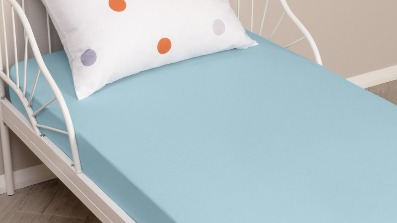 Простынь на резинке Askona kids, цвет: Аква 80x160 в мебель-центре Озерцо