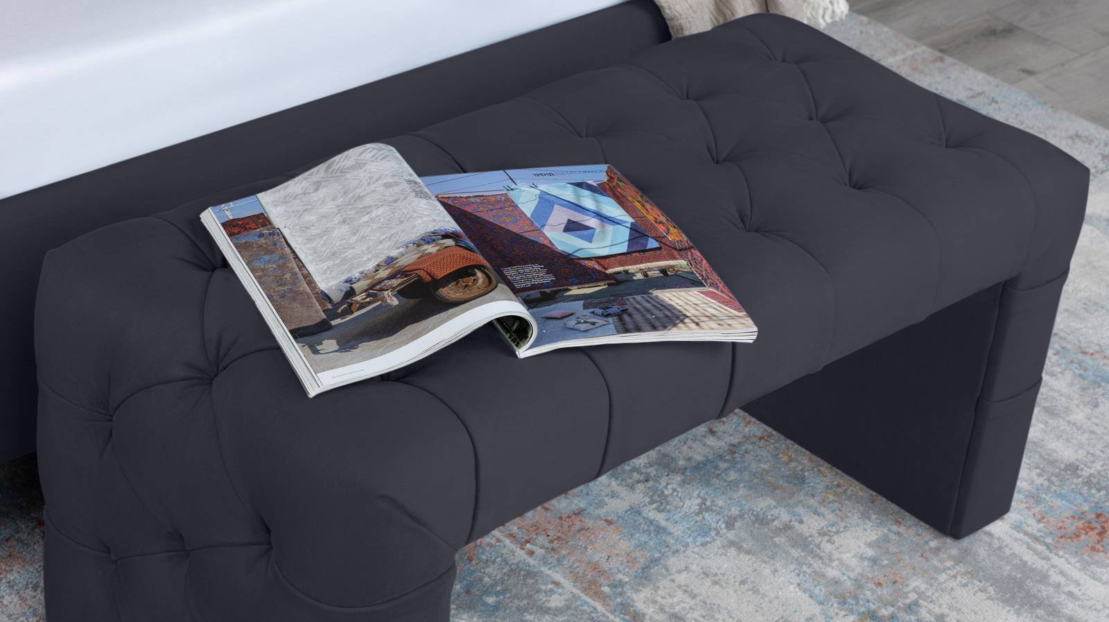 Банкетка Greta, ткань Sky Velvet 40, 45x55 — купить в Озерце