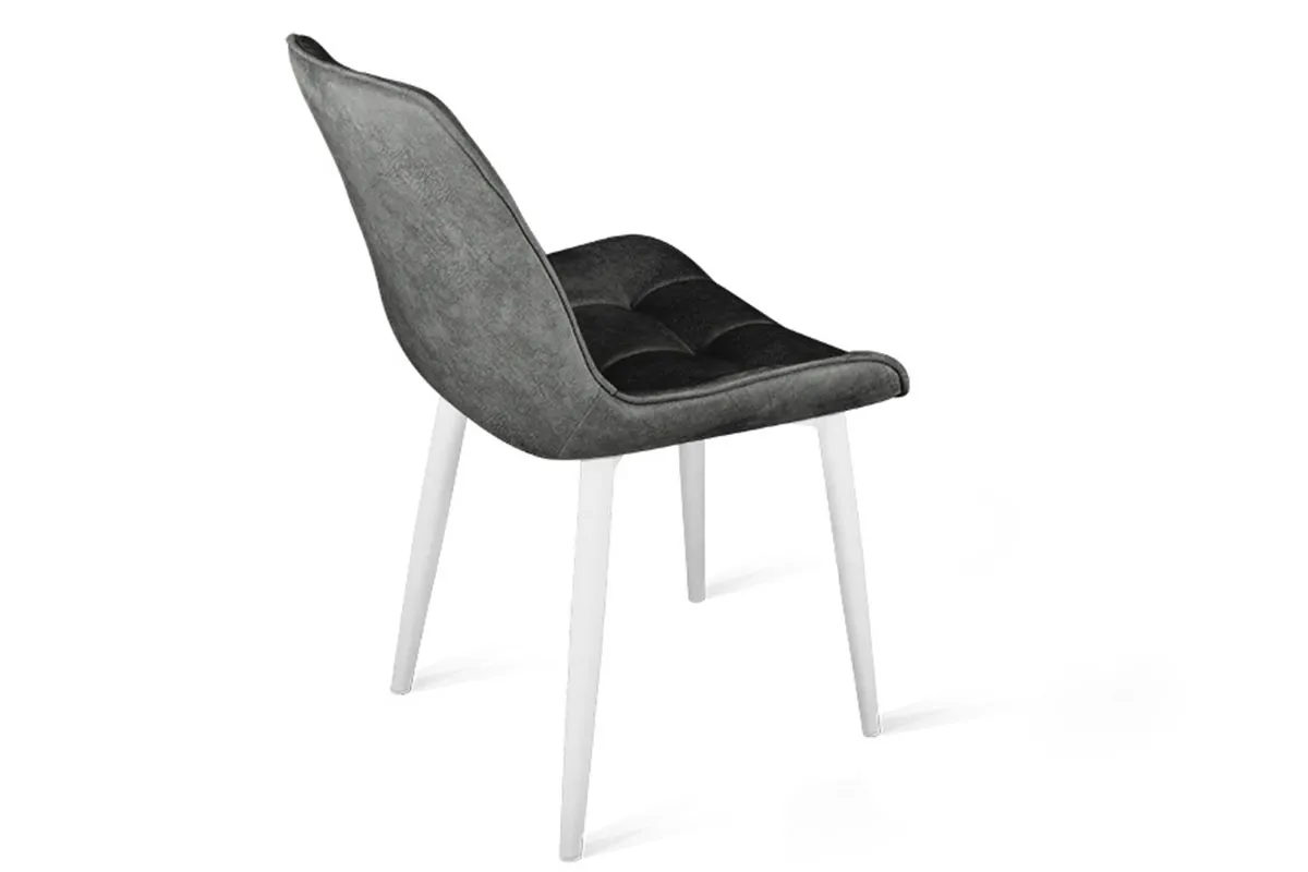 Стул Boston (Белый Муар/Велюр V003 Темно-серый) - купить в Озерце