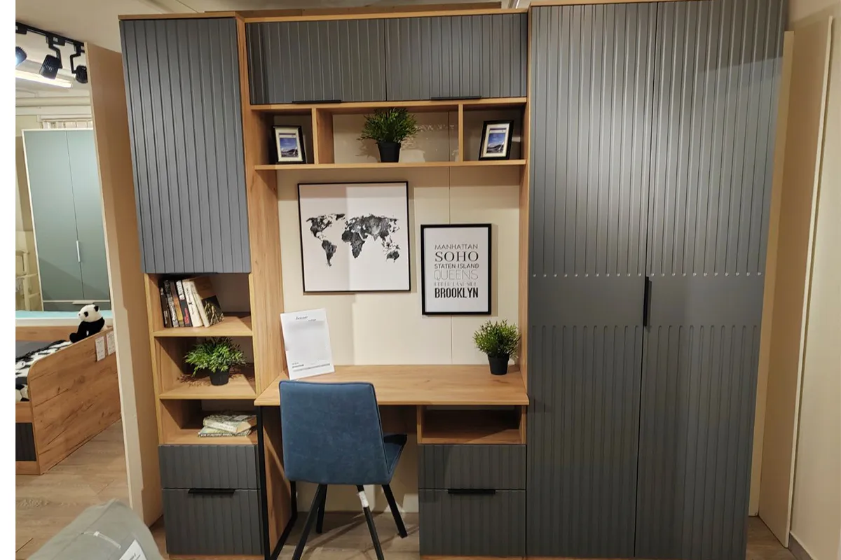 Шкаф настенный с полкой Хилтон 1100 (Дуб Крафт золотой/Графит матовый) в мебель-центре Озерцо