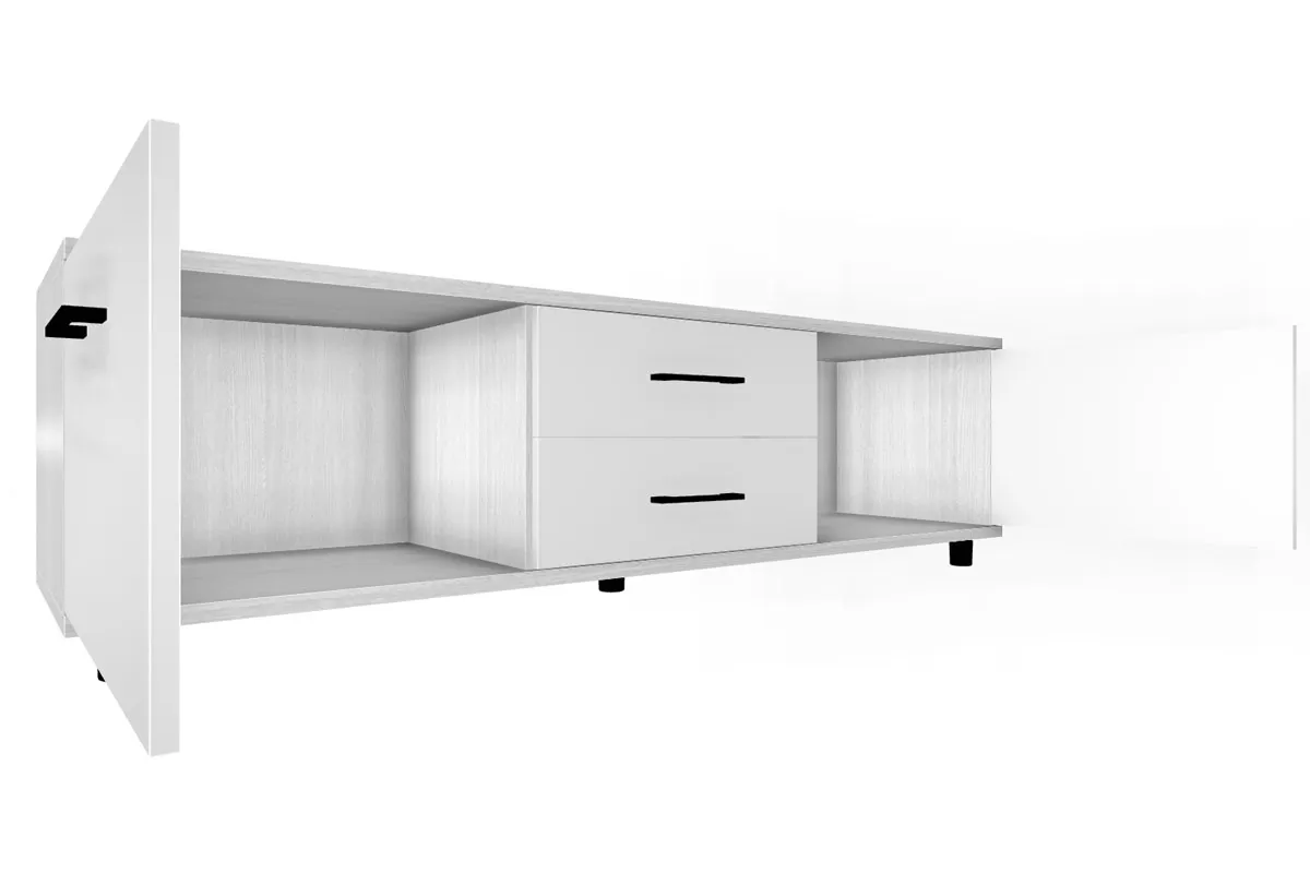 Тумба ТБ-5034-СЯ-БГ (Снежный Ясень/Белый Бриллиант Глянцевый) — Мебель-центр Озерцо