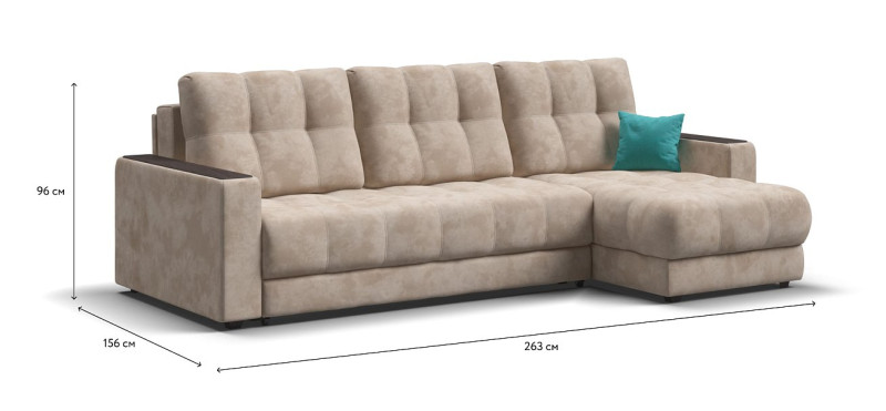 Угловой диван BOSS 3.0 Classic XL велюр Alkantara пепел — купить в Озерце