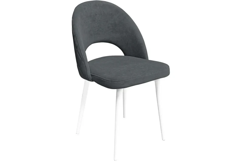 Стул Амели (конус Т2) (Белый муар/Велюр Dream Grafit/Темно-серый) - купить в Озерце