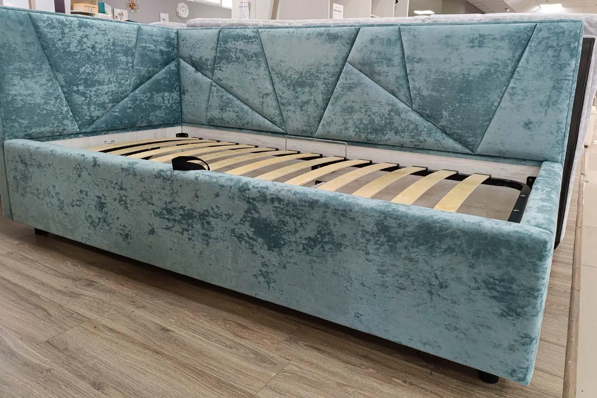 Кровать Рица с ПМ 90х200 (Катания VL-2101-12 мятный) 3 кат. - купить в Озерце