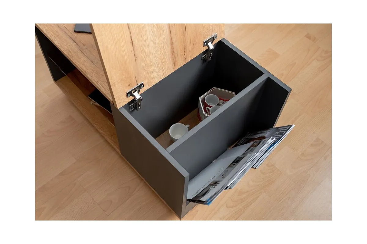 Стол журнальный Crown 16 (Дуб Золотистый/Графит) — Мебель-центр Озерцо