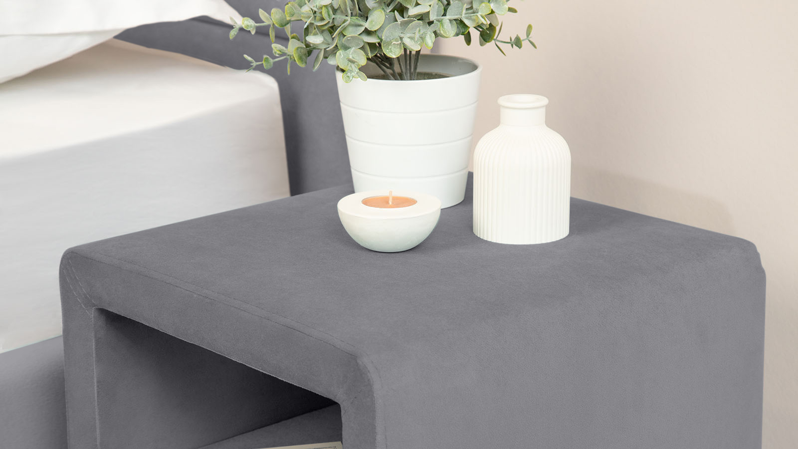 Тумба Leda, ткань Sky Velvet 08 36x36.5 — купить в Озерце