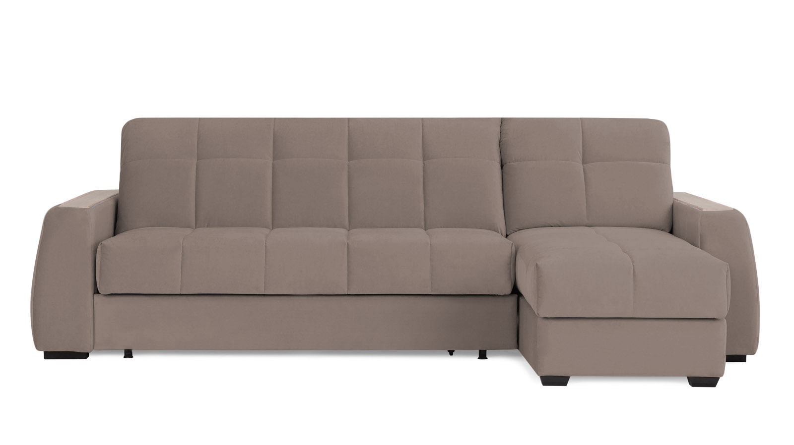 Диван угловой Domo Pro с накладкой цвета ясень, стежка квадрат, ткань Sky Velvet 17 160x216 — купить в Озерце