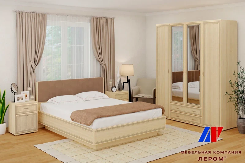 Готовый комплект для спальни СК-1022-АС-В (Ясень Асахи/Велюр) - купить в Озерце