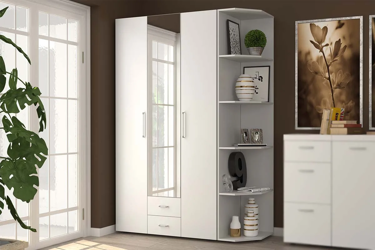 Шкаф для одежды и белья Монако 444 (Белый) в мебель-центре Озерцо