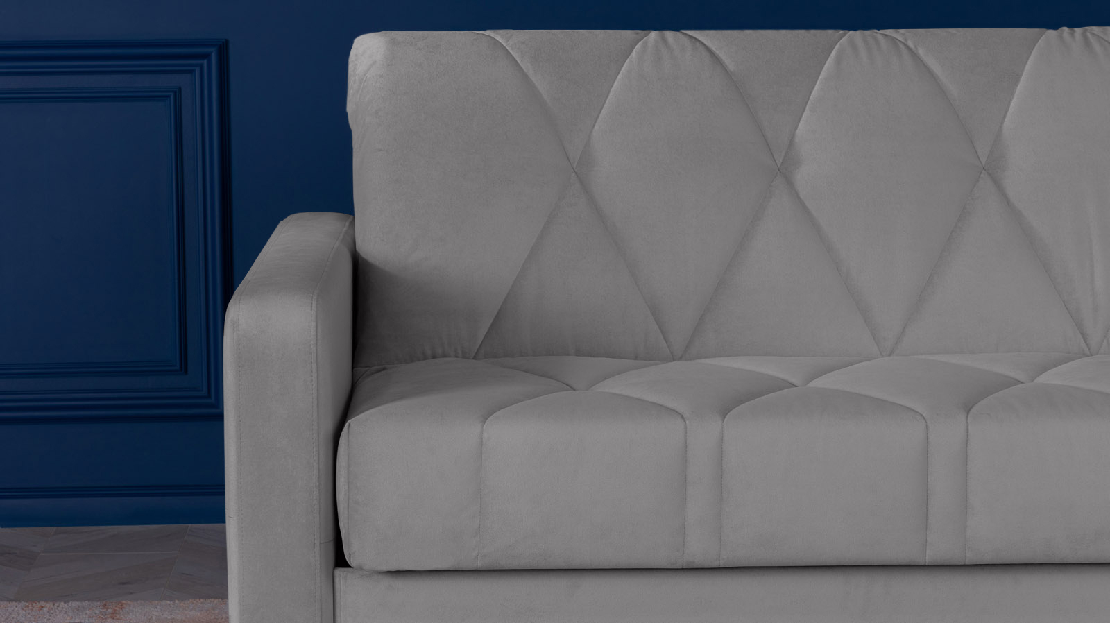 Диван - кровать Domo Pro стежка ромб, ткань Sky Velvet 08 160x216 — в мебель-центре Озерцо