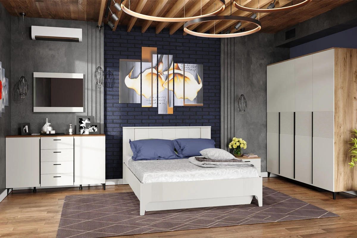 Комод комбинированный Белла №8 (Дуб Вотан/Тальк) — Мебель-центр Озерцо