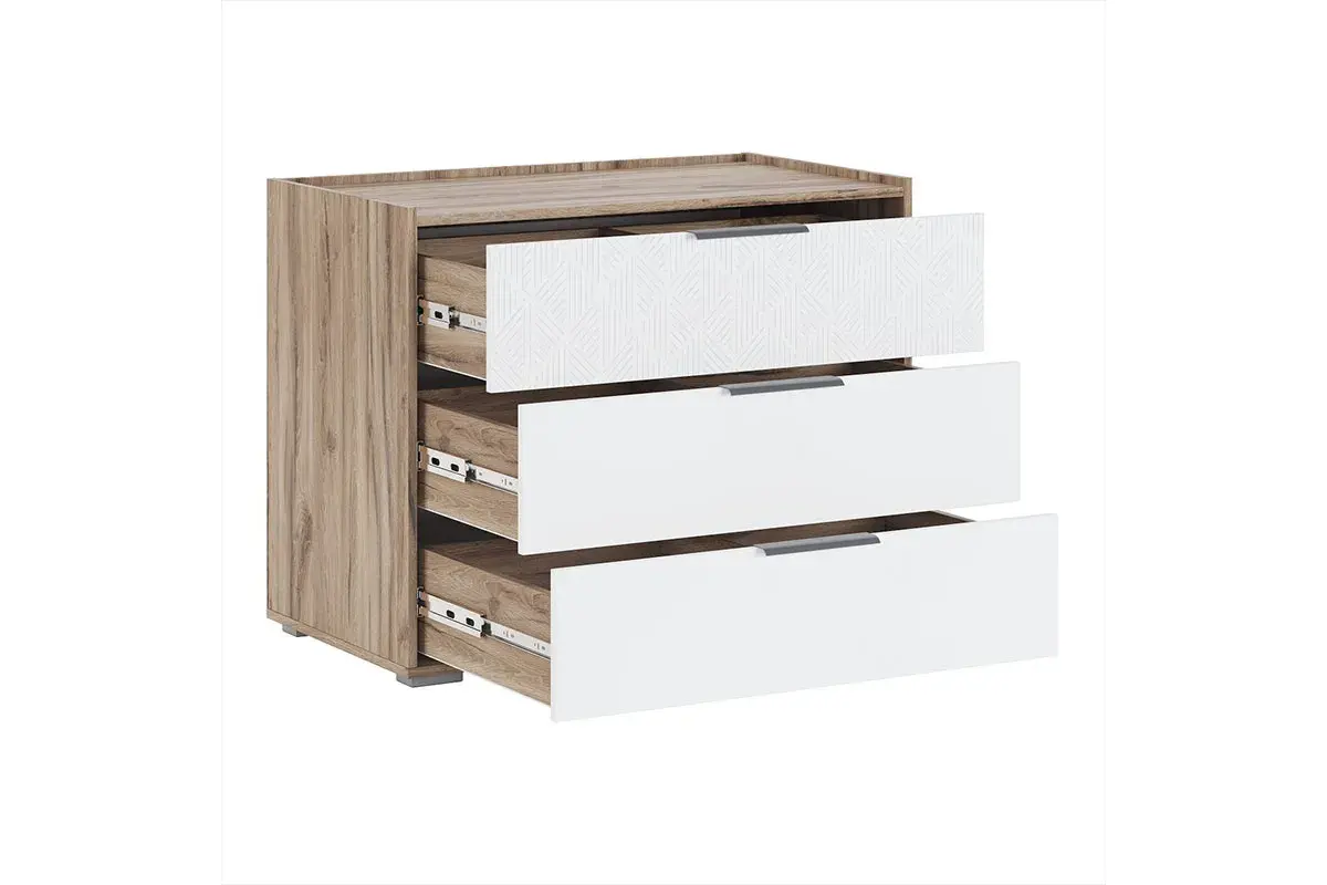 Комод Николь мод.3 (Белый/Дуб Альпийский) — Мебель-центр Озерцо