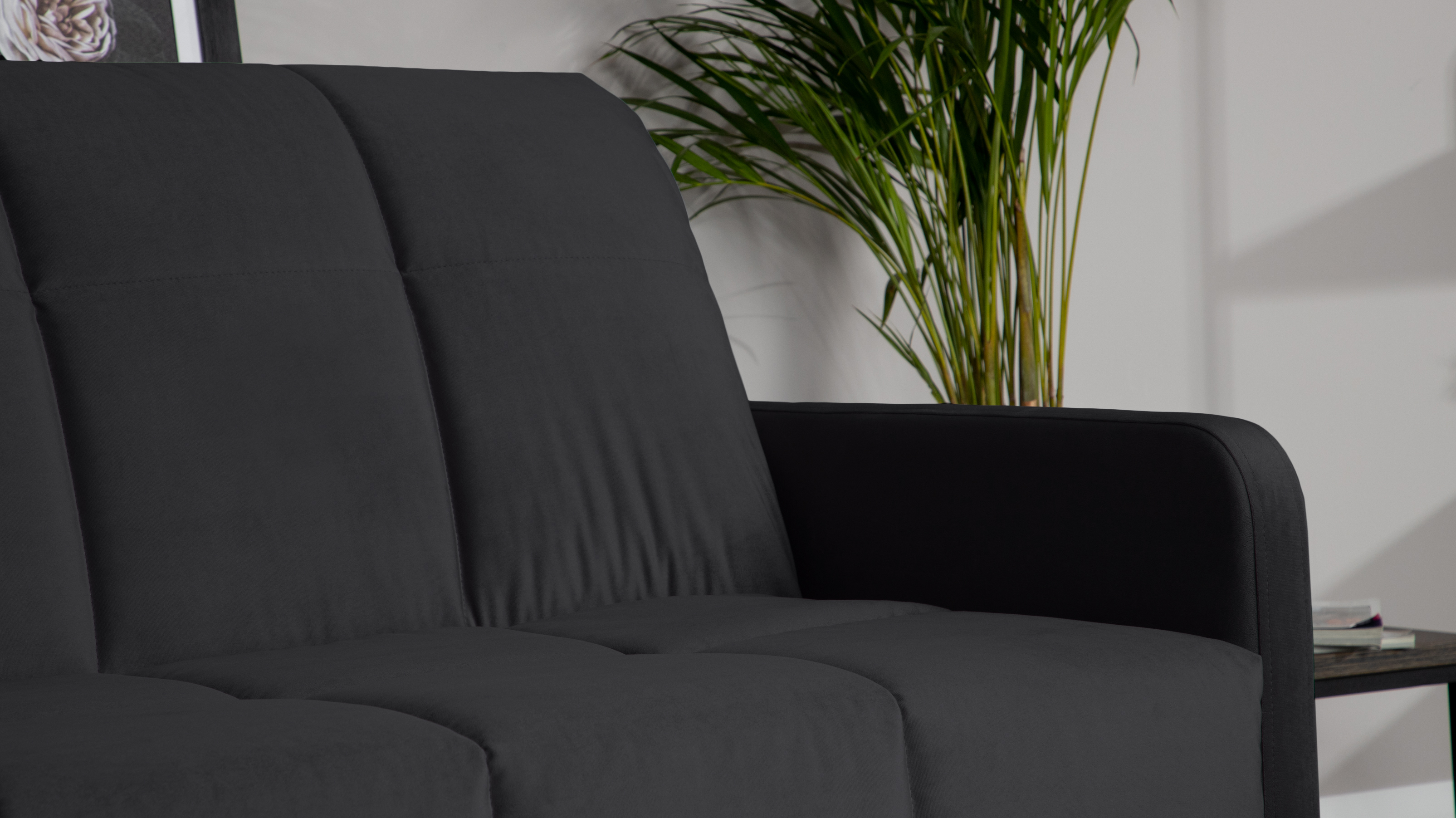 Диван - кровать Domo Pro с узкими подлокотниками, стежка квадрат, ткань Sky Velvet 38 180x216 — купить в Озерце