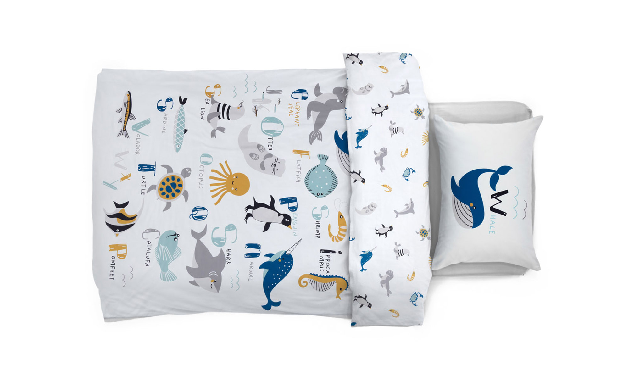 Постельное белье Askona kids Marine fauna, детский 110x140 в мебель-центре Озерцо