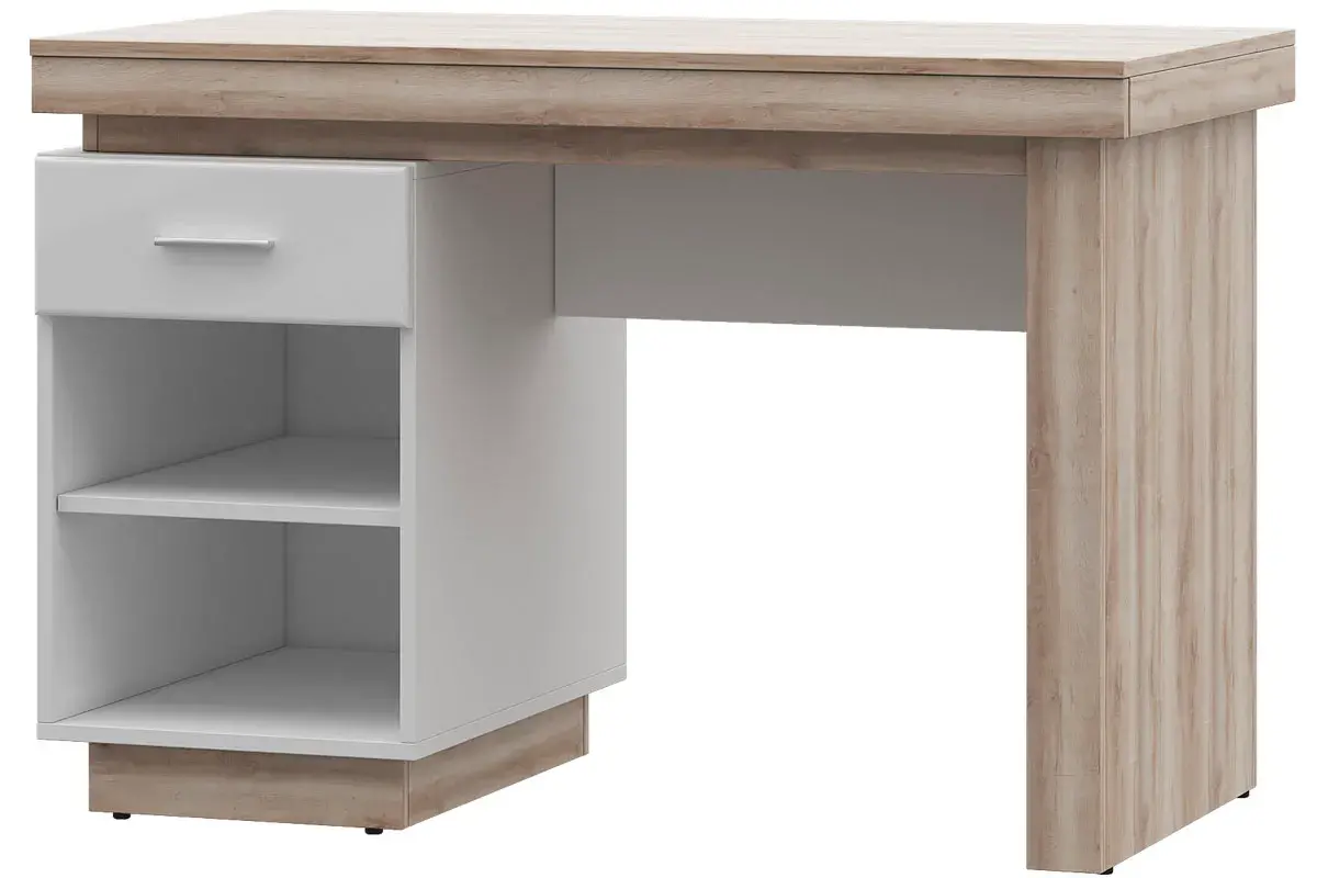Стол письменный Люмен 21 (Дуб сакраменто/Белый снег) — Мебель-центр Озерцо