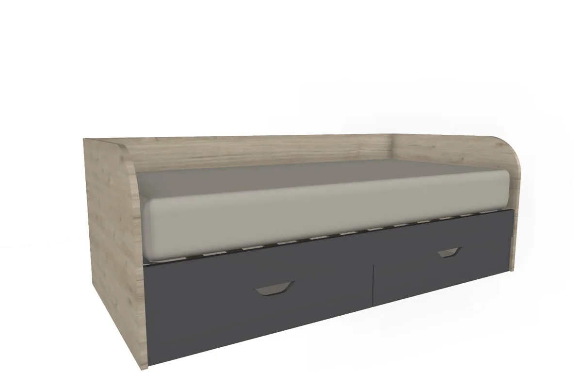 Детская Грейс композиция 1 (Гикори Джексон Светлый/Антрацит Матовый) — Мебель-центр Озерцо