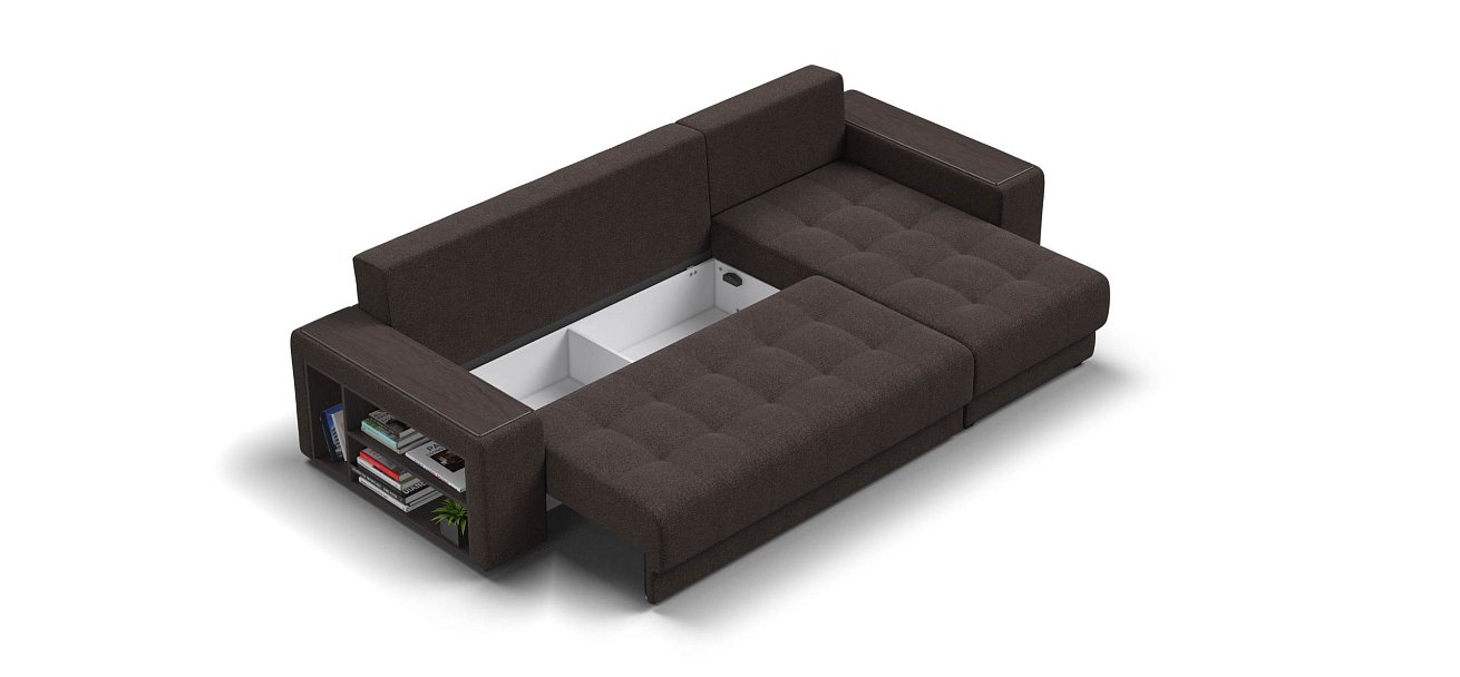 Ванкувер угловой диван Рогожка Мальмо шоколад — купить в Озерце