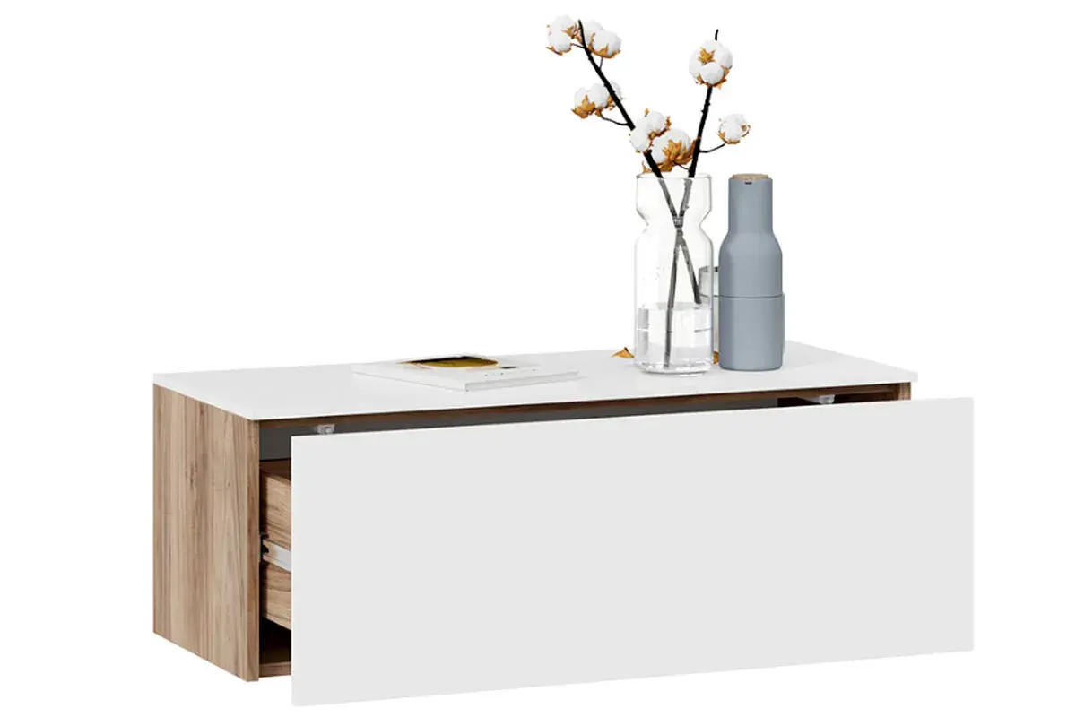 Тумба Порто ТД-393.03.12 для теле- и радиоаппаратуры (Яблоня Беллуно/Белый софт) — Мебель-центр Озерцо