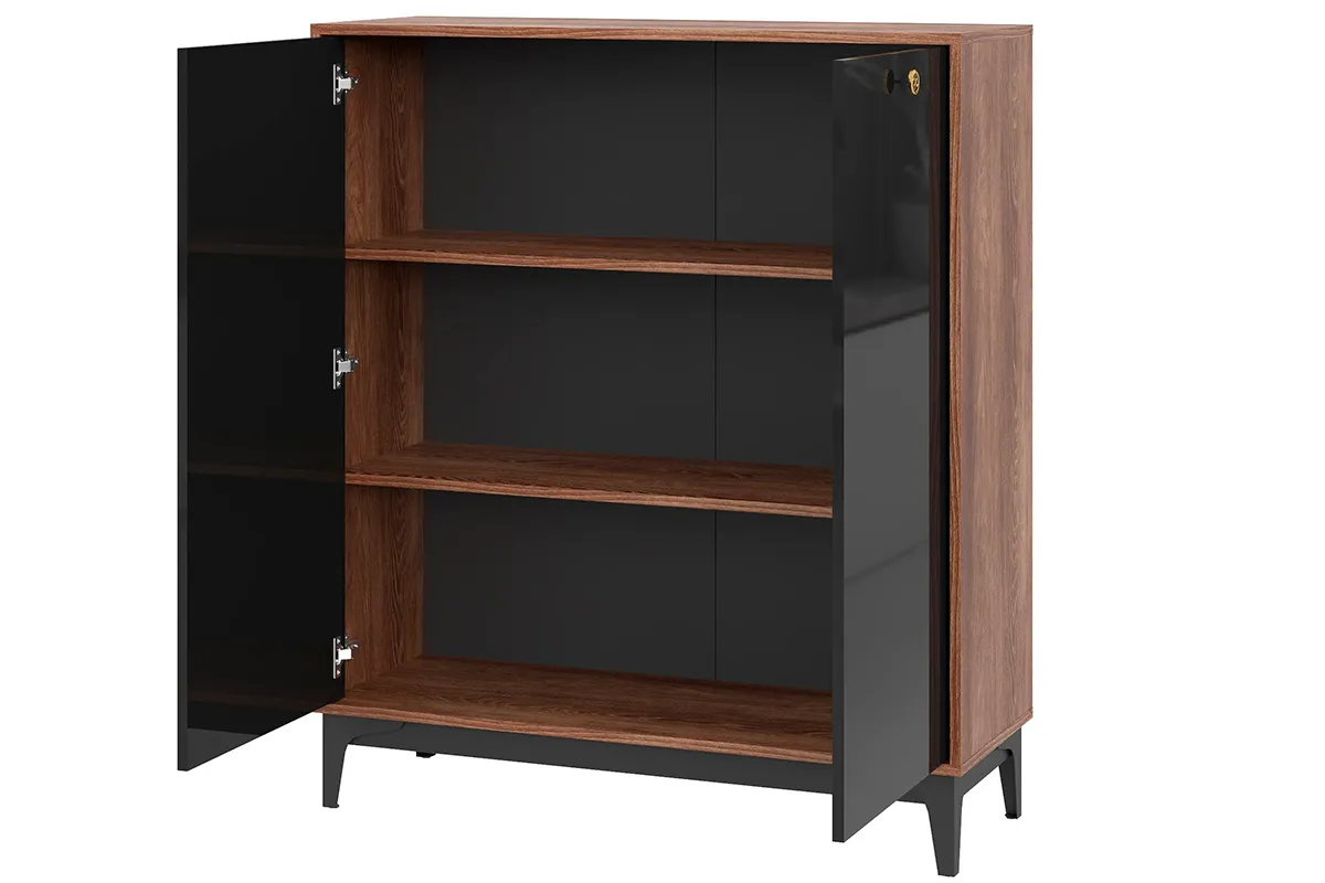 Комод Brass КМ-2 (Каштан/Чёрный глянец (МДФ)) - заказать на Ozerco.com Комод Brass КМ-2 (Каштан/Чёрный глянец (МДФ)) — Мебель-центр Озерцо