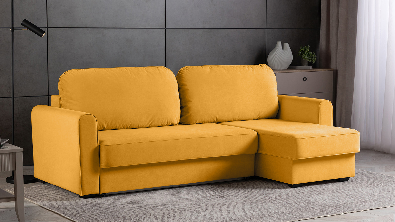 Диван -кровать угловой Magni ткань Sky Velvet 30 144x233 — купить в Озерце