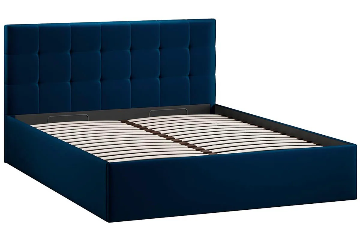 Кровать Джоли с ПМ 160х200 Тип 1 (Велюр/Confetti Blue) - купить в Озерце