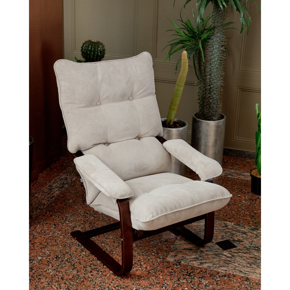 Кресло Пневмо, ткань "Вертикаль", каркас орех — купить в Озерце