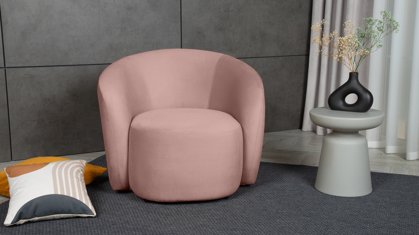 Кресло поворотное Nuage, ткань Sky Velvet 01 86x90 — купить в Озерце