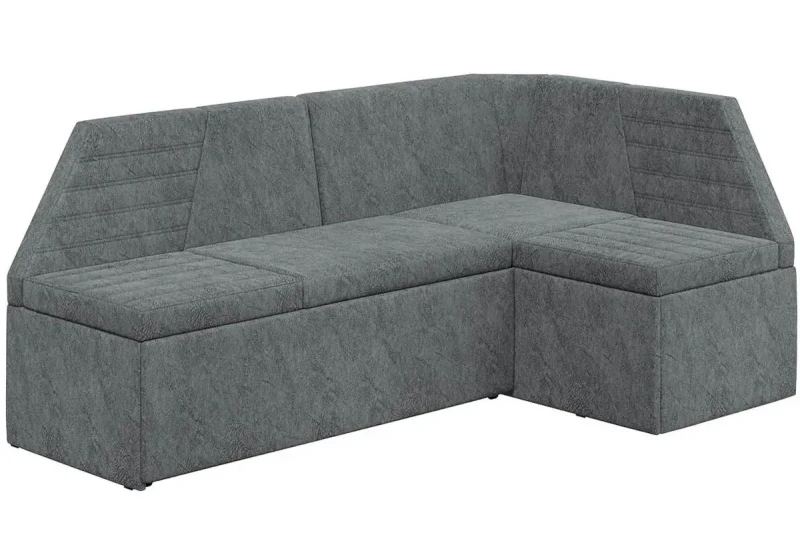 Скамья угловая Лондон со спальным местом Исп. 2 (Дуб сонома трюфель/Микровелюр Wellmart Silver) - купить в Озерце